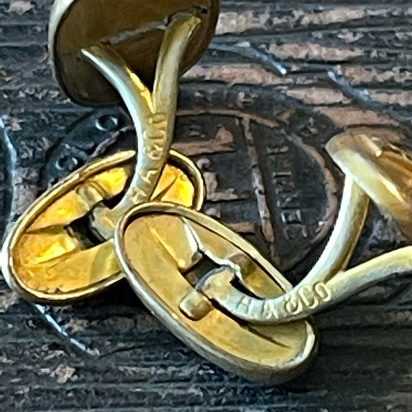 Gold HA & CO Victorian Ornate CUFFLINKS - wow! - Picture 12 of 14